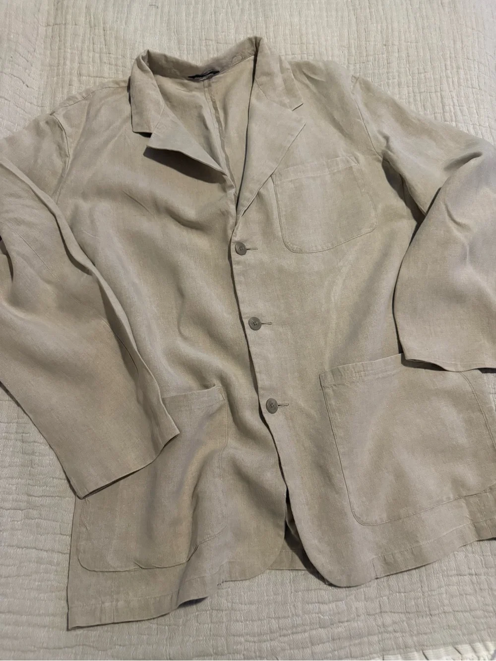 Banana Republic Men's Lightweight Linen Casual Blazer Jacket - Beige EUC 1241